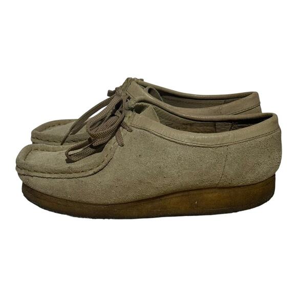 Clarks Originals Wallabee Style Moc Toe Beige Suede Womens Size 7.5 Casual Shoes - Picture 5 of 9